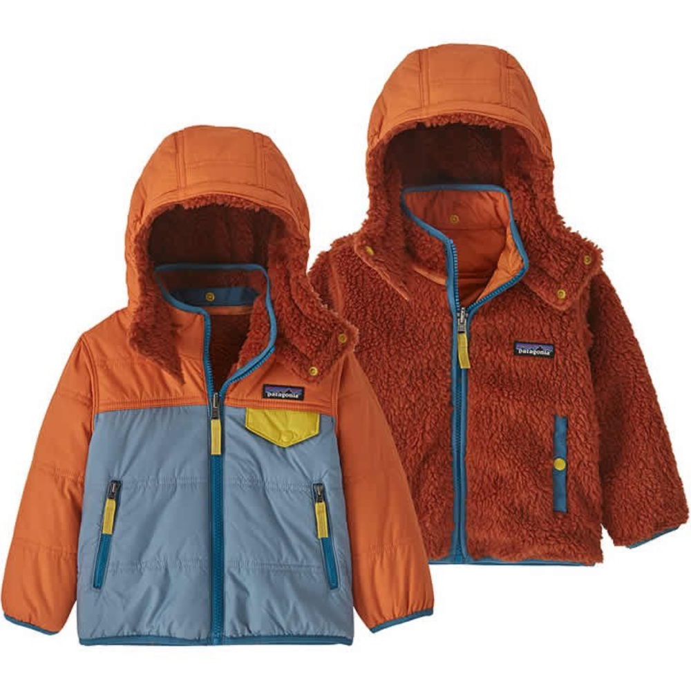 NWT Patagonia Baby Reversible Tribbles Hoody Light Plume Grey 3-6 months
